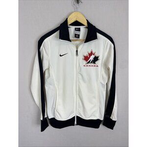 Nike Team Canada Hockey Track Jacket Womens Medium White Full Zip